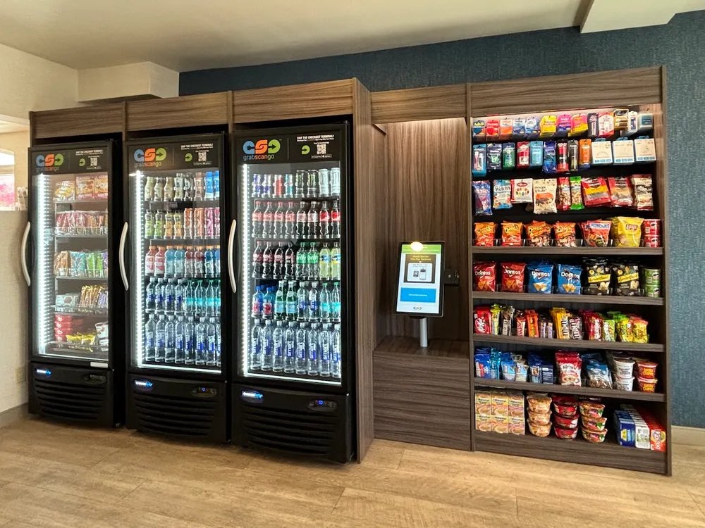 GrabScanGo hotel lobby market installation at Comfort Suites