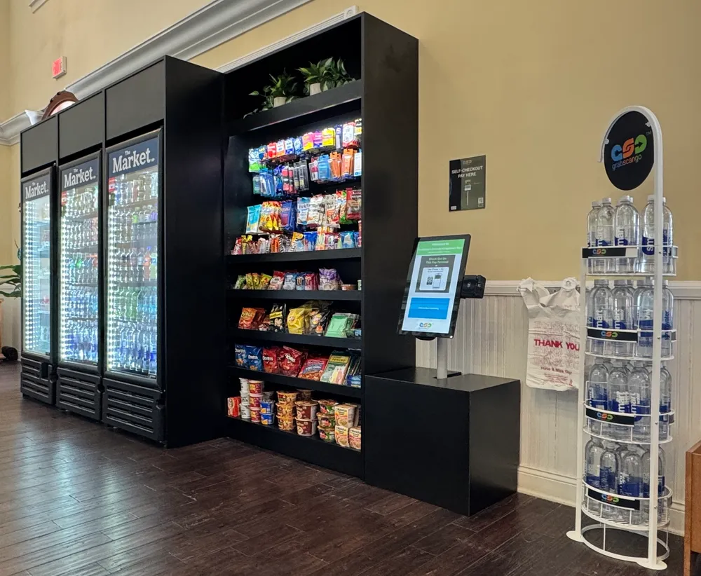 GrabScanGo hotel lobby market installation at WorldMark