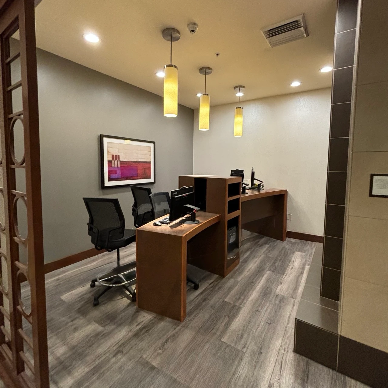 Before unused hotel lobby space